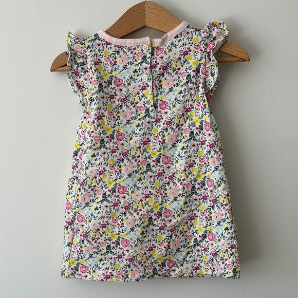 GAP Pink and Yellow A-line Casual Dress with Flutter Sleeves - Picture 2 of 4